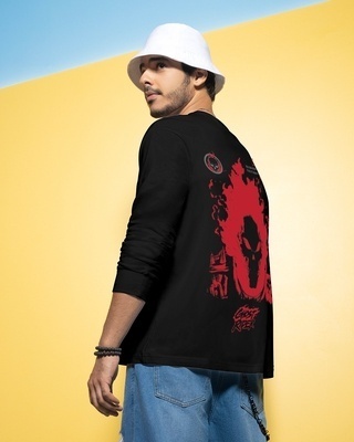 Shop Men's Black Ghost Rider Spirit of Vengeance Graphic Printed Oversized T-shirt-Front