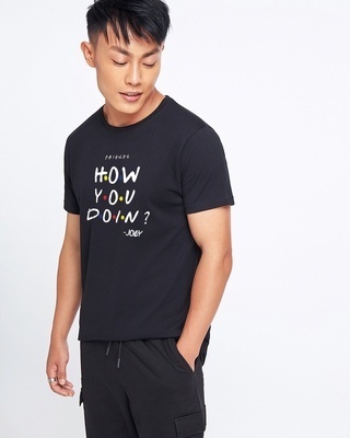 Shop Men's Black How You Doin Graphic Printed T-shirt-Front