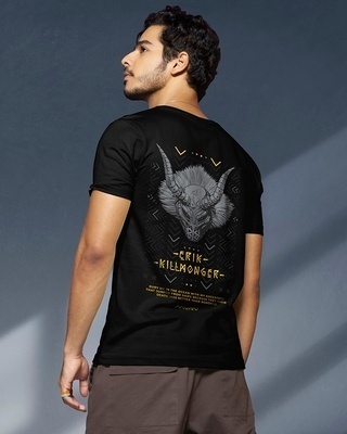 Shop Men's Black Killmonger Graphic Printed T-shirt-Front