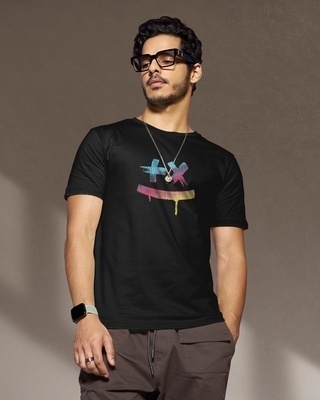 Shop Men's Black Martin Garrix Colorful Graphic Printed T-shirt-Front