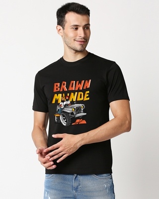 Shop Men's Black Munde Cotton T-shirt-Front