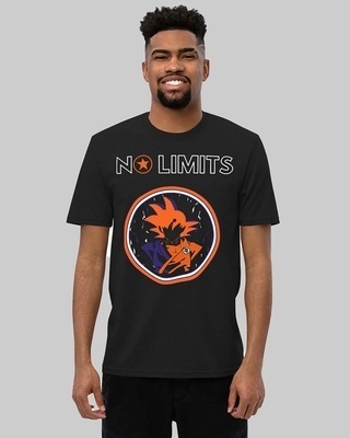 Shop Men's Black No Limits Goku Typography T-shirt-Front