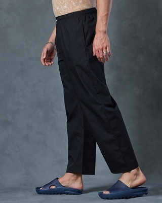 Shop Men's Black Oversized Pyjamas-Front