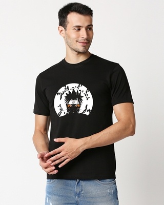 Shop Men's Black Sage Naruto Printed T-shirt-Front