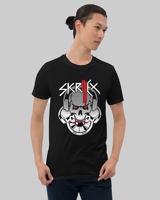 Shop Men's Black Skrillex Graphic Printed T-shirt-Front