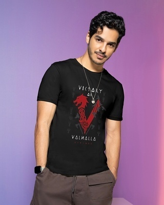 Shop Men's Black Valhalla Graphic Printed T-shirt-Front