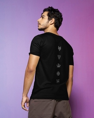 Shop Men's Black Valhalla Typography T-shirt-Front
