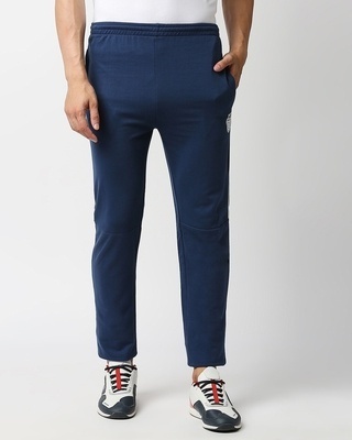 Shop Men's Blue Casual Track Pants-Front