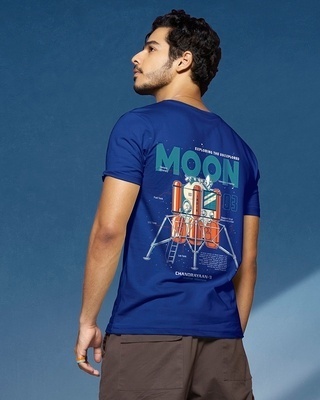 Shop Men's Blue Chandrayaan 3 Lander Graphic Printed T-shirt-Front