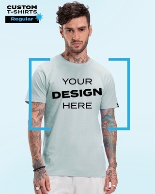 Shop Men's Blue Customizable T-shirt-Front