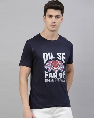 Shop Men's Blue Dil Se Fan of Delhi Capitals Graphic Printed T-shirt-Front