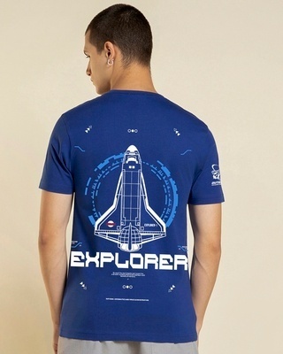 Shop Men's Blue Explorer NASA Graphic Printed T-shirt-Front