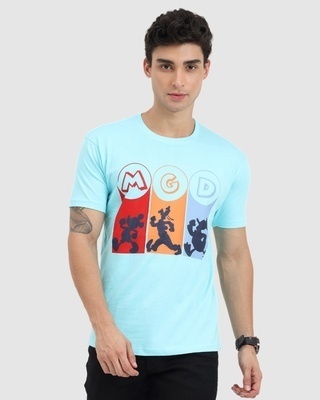 Shop Men's Blue MGD Printed T-shirt-Front