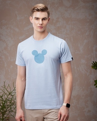 Shop Men's Blue Mickey Mouse Graphic Printed T-shirt-Front