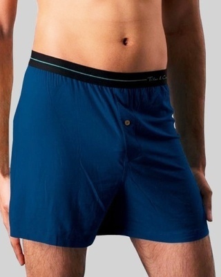 Shop Men's Blue Modal Boxers-Front