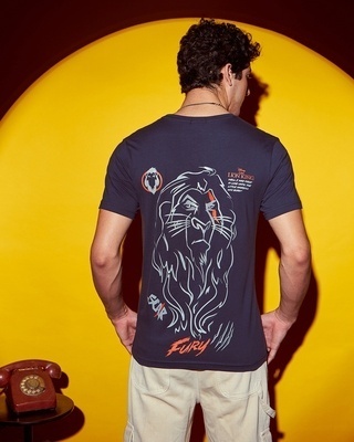 Shop Men's Blue Scar Fury Graphic Printed T-shirt-Front