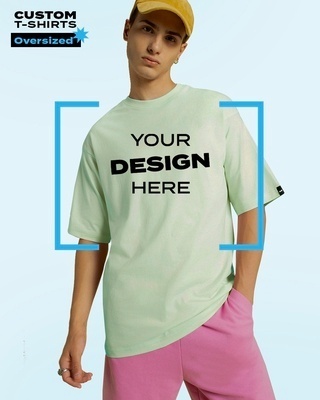 Shop Men's Green Customizable Oversized T-shirt-Front