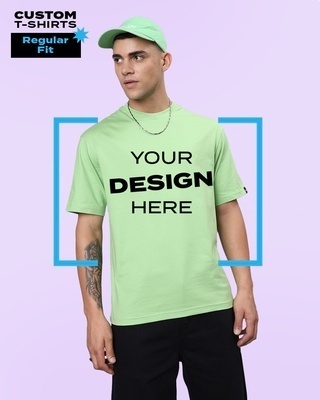 Shop Men's Green Customizable T-shirt-Front