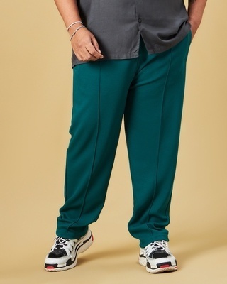 Shop Men's Green Plus Size Track Pants-Front