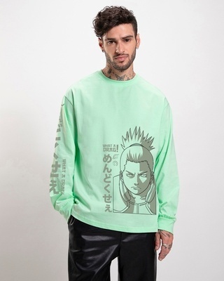 Shop Men's Green What A Drag Graphic Printed Oversized T-shirt-Front
