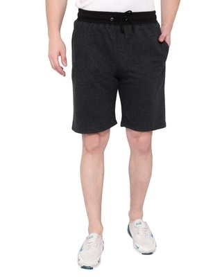 Shop Men's Grey Cotton Shorts-Front