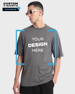 Shop Men's Grey Customizable Oversized T-shirt-Front