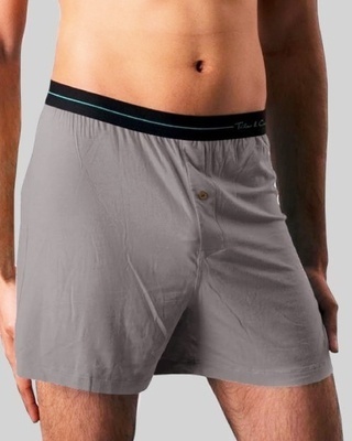 Shop Men's Grey Modal Boxers-Front