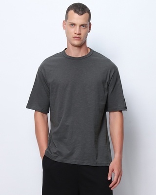 Shop Men's Grey Oversized T-shirt-Front