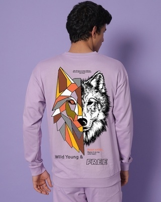 Shop Men's Lavender Beast Within Graphic Printed Sweatshirt-Front