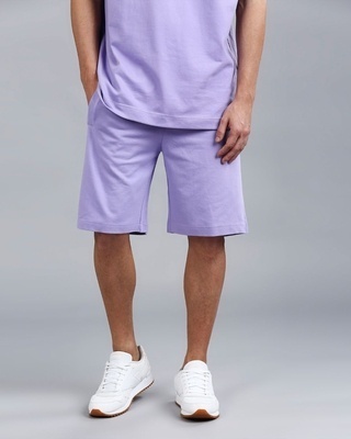 Shop Men's Mindful Purple Jogger Shorts-Front