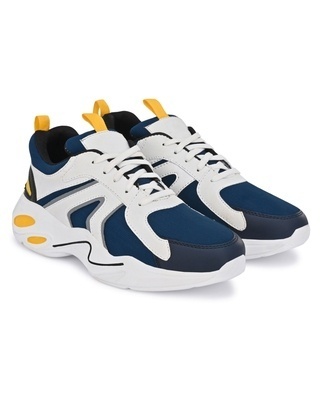 Shop Men's Blue and White Designer Sneakers-Front