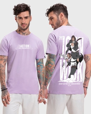 Shop Men's Purple John Wick 4 Graphic Printed T-shirt-Front