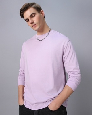 Shop Men's Purple Oversized T-shirt-Front