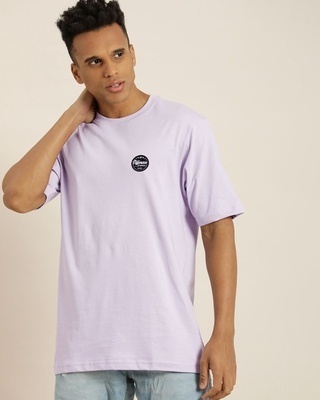 Shop Men's Purple Typography Oversized T-shirt-Front