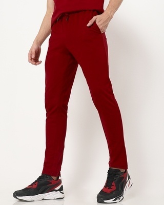Shop Men's Red Basic Trackpants-Front