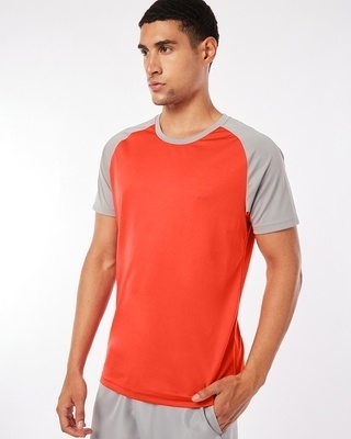 Shop Men's Red Colorblock Training T-shirt-Front