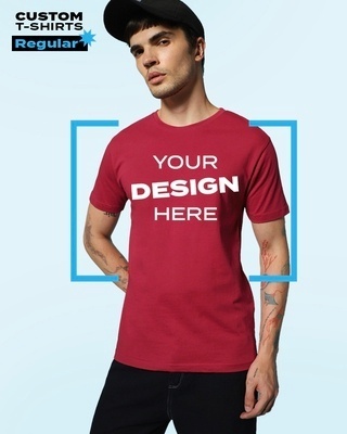 Shop Men's Red Customizable T-shirt-Front
