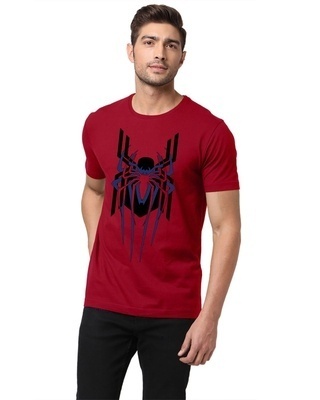 Shop Men's Red Spider Trio Logo Graphic Printed T-shirt-Front