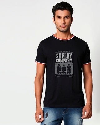 Shop Men's Black Shelby Brother Graphic Printed T-shirt-Front