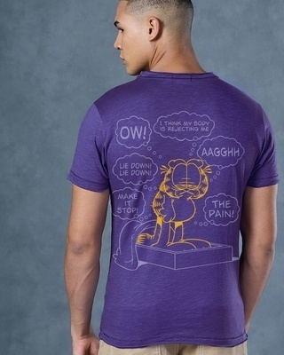 Shop Men's Skipper Blue Rise & Shine Garfield Graphic Printed T-shirt-Front