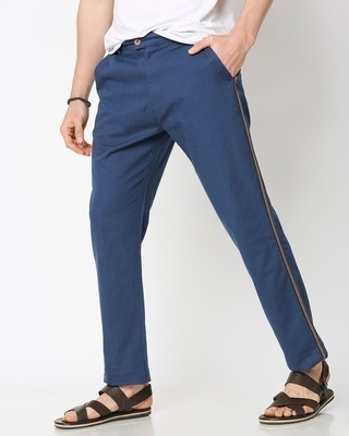 Shop Men's Solid Side Tape Indo Fusion Pants-Front