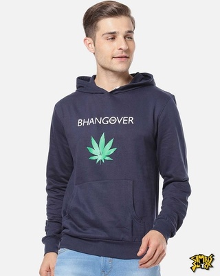 Shop Men's Stylish Solid Casual Hooded Sweatshirt-Front