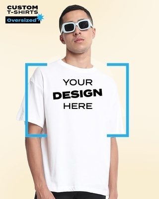 Shop Men's White Customizable Oversized T-shirt-Front