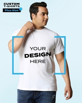 Shop Men's White Customizable Oversized Plus Size T-shirt-Front