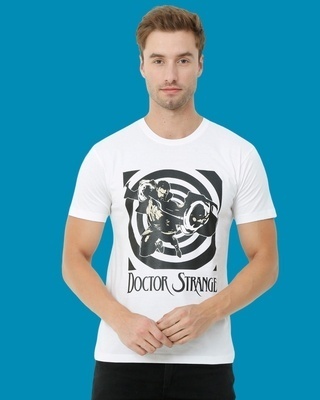 Shop Men's White Doctor Strange Graphic Printed T-shirt-Front