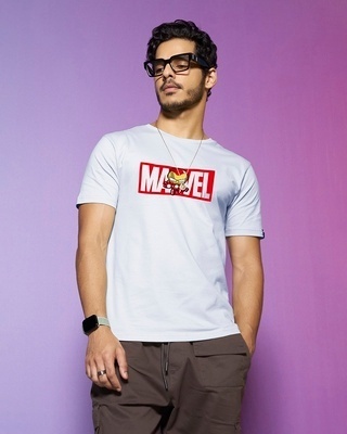 Shop Men's White Marvel Printed T-shirt-Front