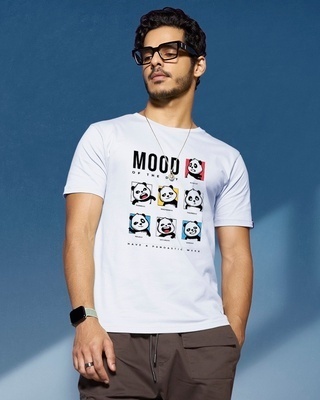 Shop Men's White MOTD Panda Graphic Printed T-shirt-Front