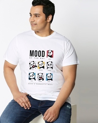 Shop Men's White MOTD Panda Graphic Printed Plus Size T-shirt-Front