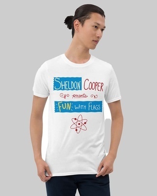 Shop Men's White Sheldon Cooper Typography T-shirt-Front