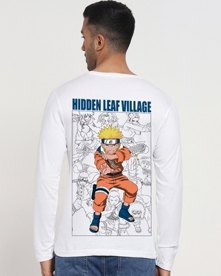 Shop Men's White Team Konoha Graphic Printed T-shirt-Front